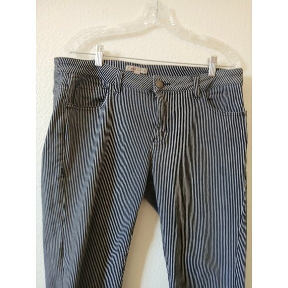 CABI JEANS Navy + White Johnny Railroad Striped Crop Length Women's Jeans 12 - Picture 3 of 16